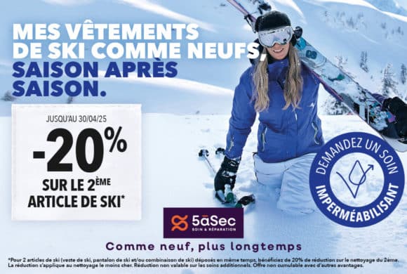 5 à sec | 20% article de ski |